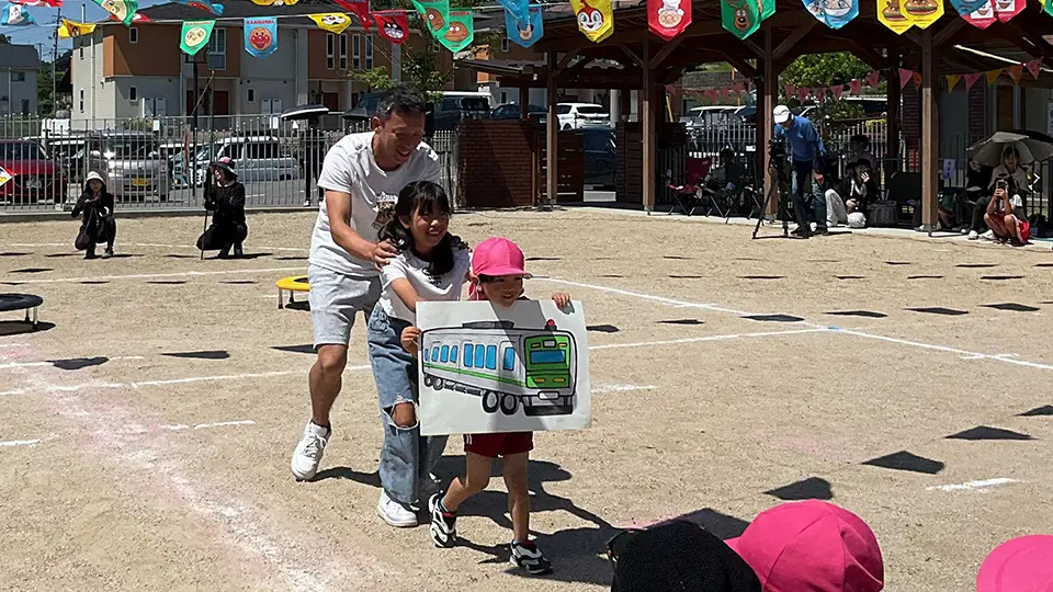 やちよ保育園 なかよし運動会 親子での競技